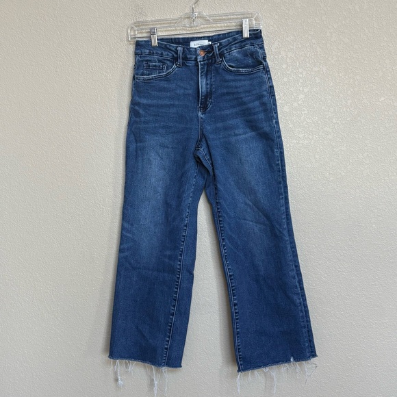 bohme Denim - Böhme Blue Medium Wash Cropped Raw Hem Straight Jeans Size 26